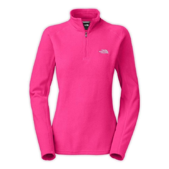 North Face Pink Fleece Quarter Zip - Picture 1 of 8